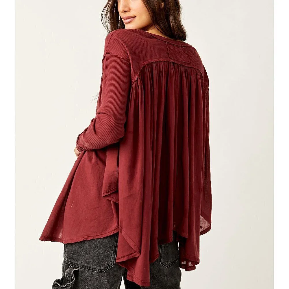 Free People Red Tunic Top